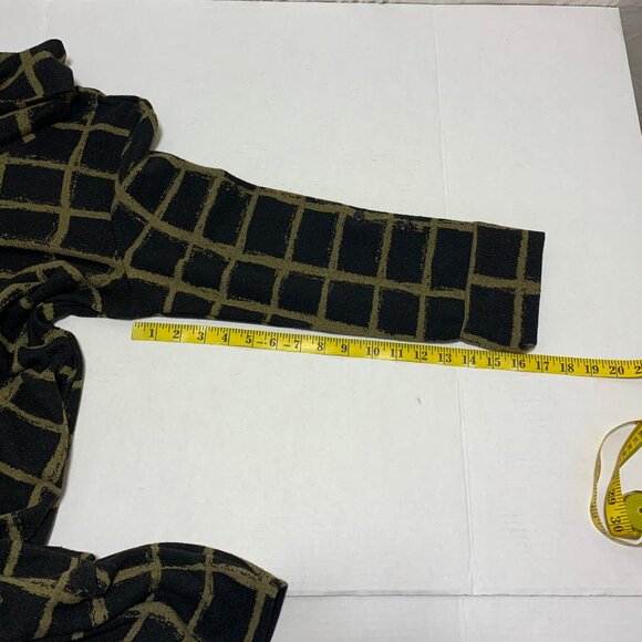 Ever Sassy Women Black Gold Sweater Dress with Pockets Size Large NWT Turtleneck - Picture 7 of 8